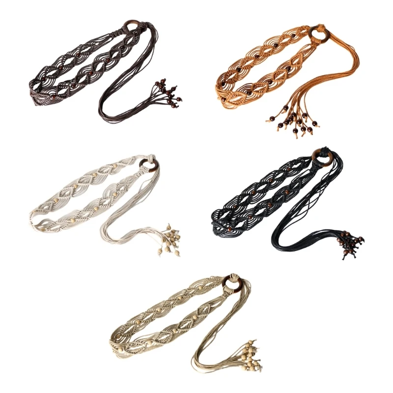 

Waist Rope Women Knot Waist Rope Braided Waist Belt Accessory for Dress Shirt Dropship