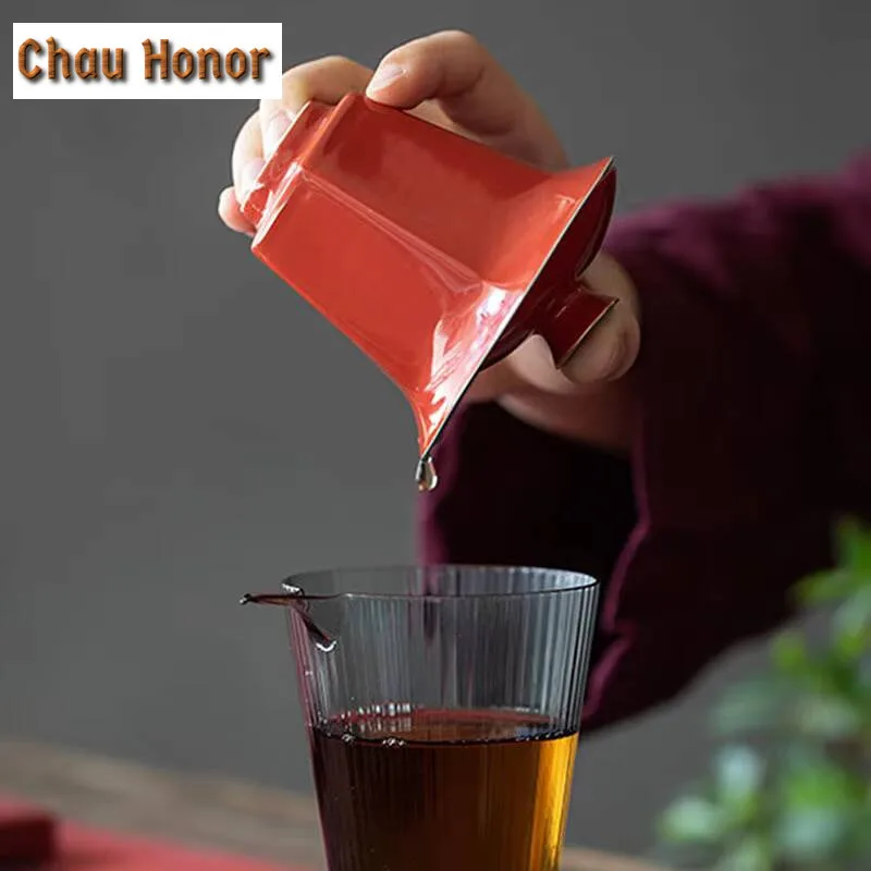 120ml Japanese Style Red Ceramic Covered Bowl Tea Cup Household Home Heat Resistant Hand Grasping Bowl Kungfu Teaset Accessories