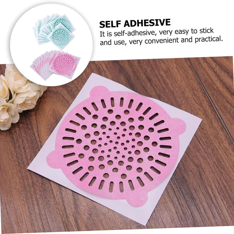 10Pcs Disposable Shower Drain Hair Catcher Round Hair Catchers Waterproof Adhesive Mesh Stickers for Shower Drain Cover Bathroom 5