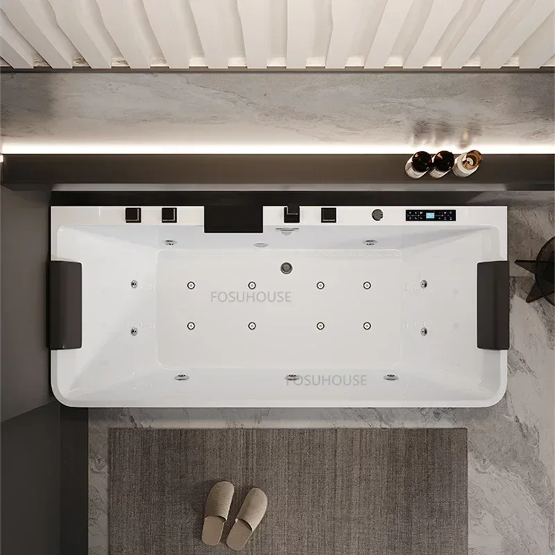 Acrylic Spa Bathtubs Bathroom Fixture Whirlpool Bathtub Massage Surf Light Luxury Hotel Indoor Sitting Type Hydromassage Bath