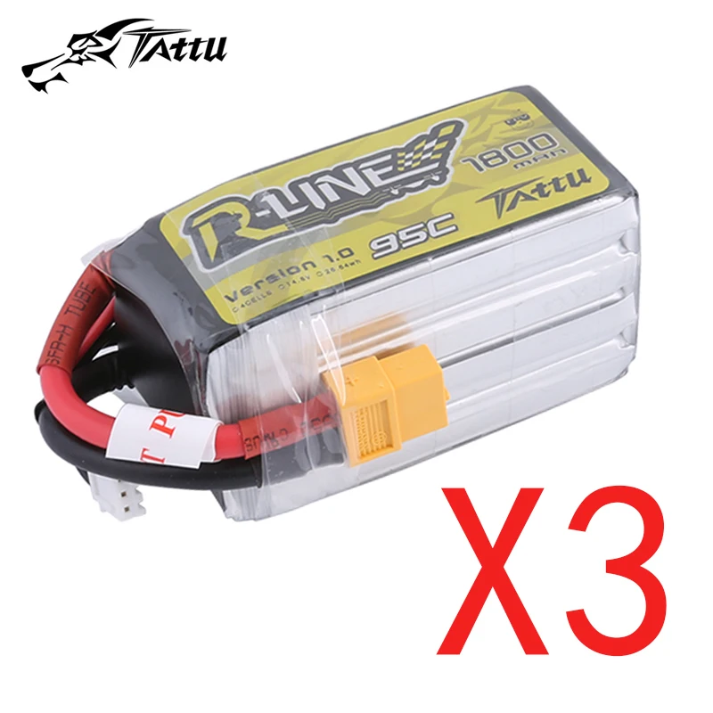 

TATTU-R-LINE 1,0 95C 14,8 V 1800mAh литий-полимерная батарея с разъемом XT60 для радиоуправляемого вертолета квадрокоптера FPV гоночного дрона запчасти 14,8 V батарея