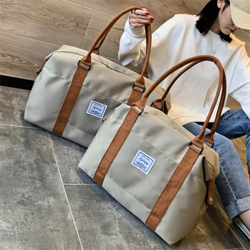 Travel Bags Canvas Tote Bag Leisure Bag Fashion Large Women Cabin Tote Handbag Oxford Cloth Canvas Waterproof Shoulder Weekend Overnight Bag