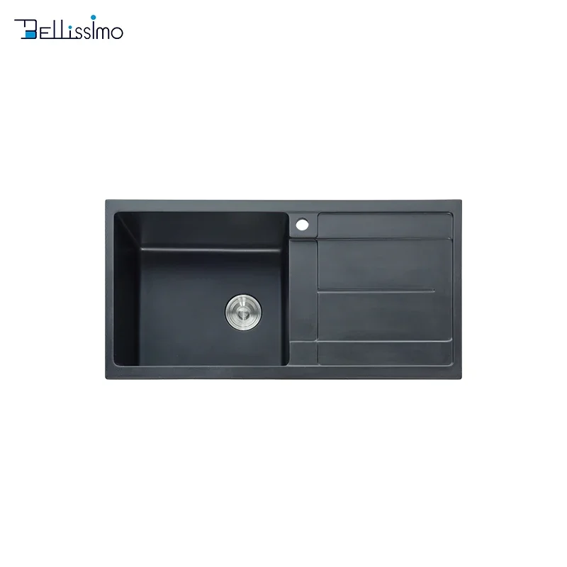 LS-CD02 1000*500*220 Modern Design High Performance Composite Black Granite Resin Square Kitchen Sink