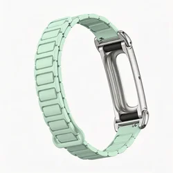 Silicone Magnetic Band with Metal Case - Soft Adjustable Replacement Wrist Strap Accessory - Fitbit Air (Mint)