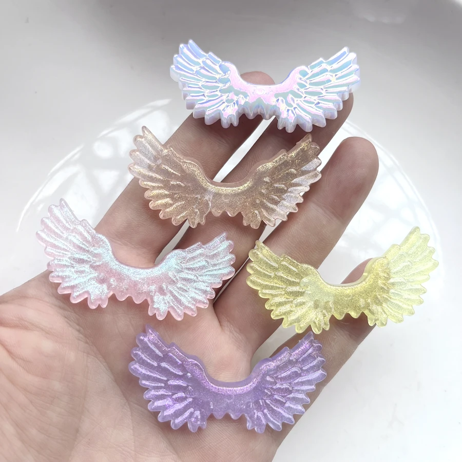 6pcs 55*25mm 천사 날개 플랫 백 라인 석 diy 쥬얼리 액세서리 만들기 머리핀 라인 석 탑 스크랩북 장식