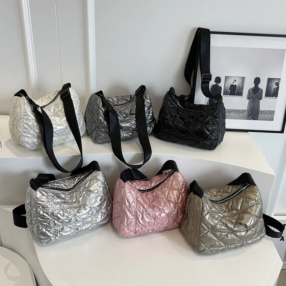 Women Crossbody Bag Large Capacity Nylon Shoulder Bag Adjustable Strap  Handbag Bucket Bag for Office Travel Make Up Cosmetic Bag - AliExpress