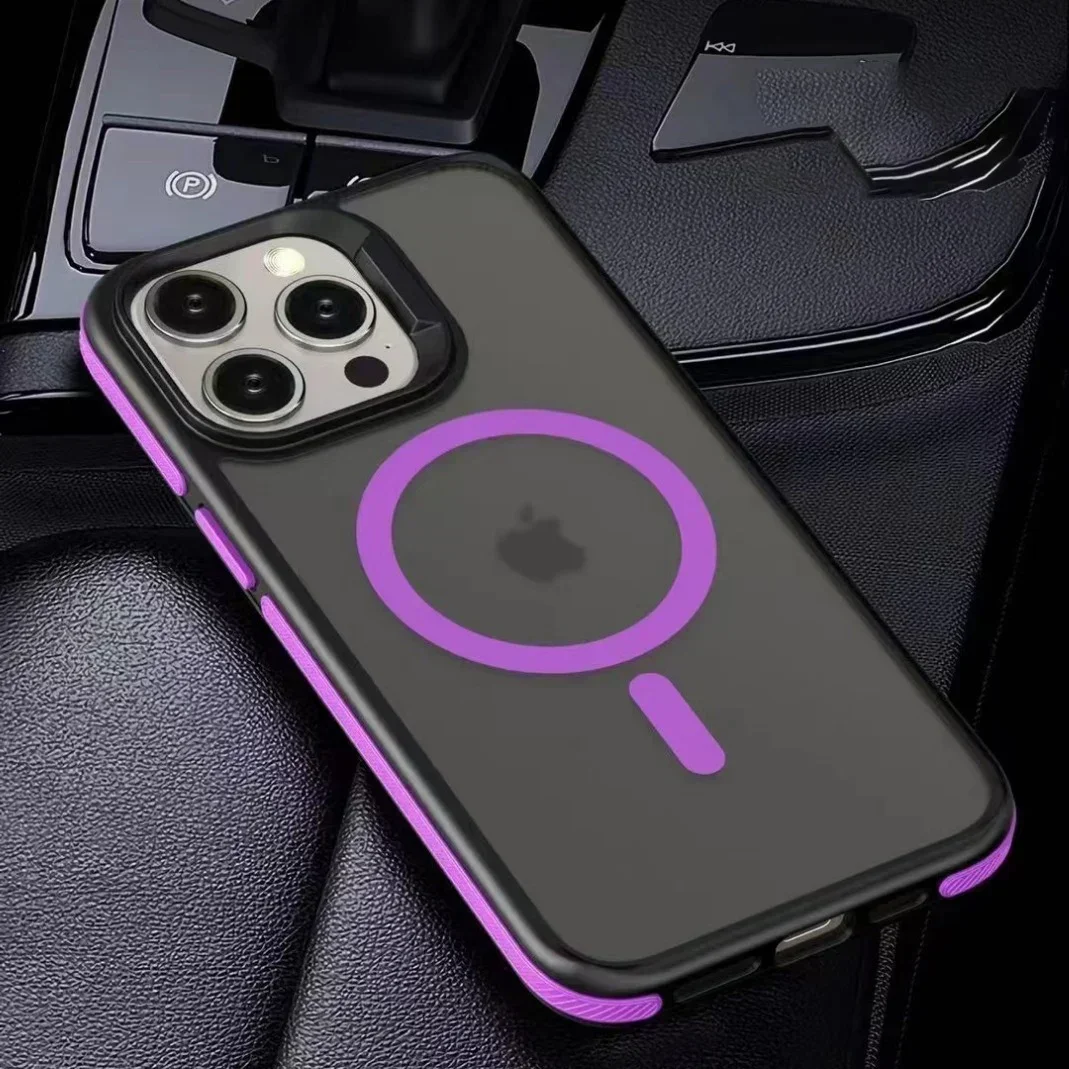 Premium Magnetic Matte Translucent Armor Shockproof Case with Magsafe