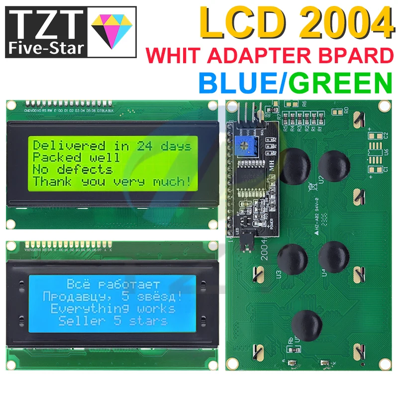 Lcd2004 I2C 2004 20X4 2004A Schermo Blu/Verde Hd44780 Caratteri Lcd /W Iic/I2C Modulo Adattatore Interfaccia Seriale Per Arduino