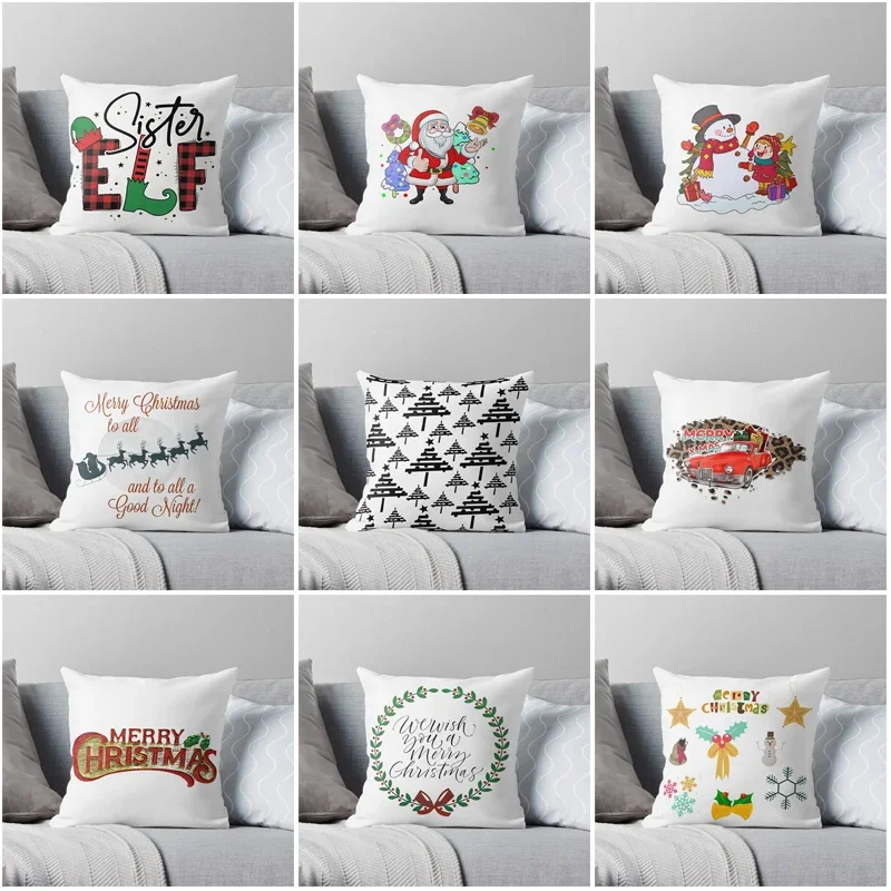 

Merry Christmas snowman Decorative Home pillow case Cushion covers 50x50 autumn nordic 40x40cm Modern Living Room sofa House bed