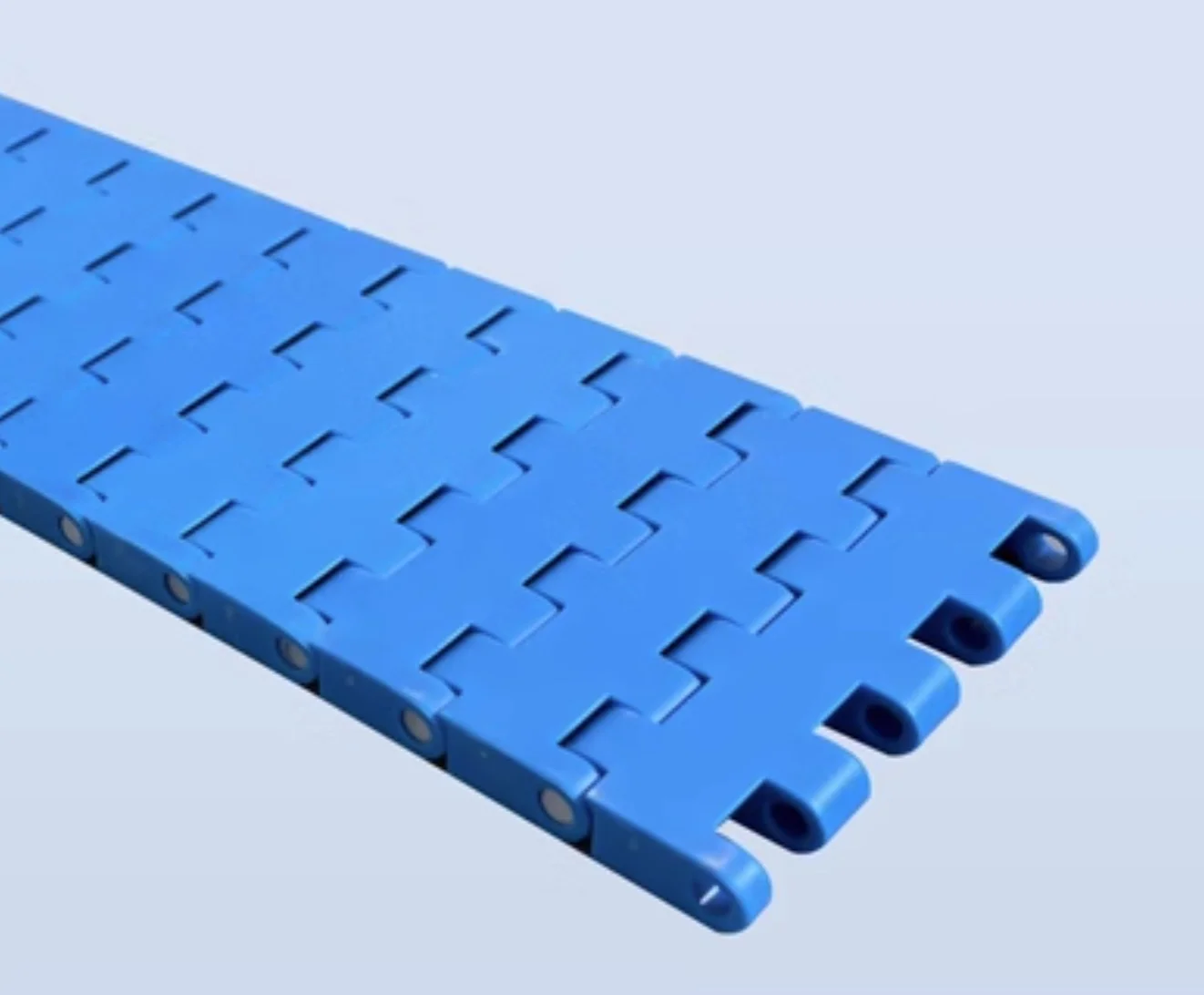 

1Meters Width:77mm Pitch 19.3mm Blue Plastic Flat Chain Plate Food Grade 77 Mesh Belt Conveyor