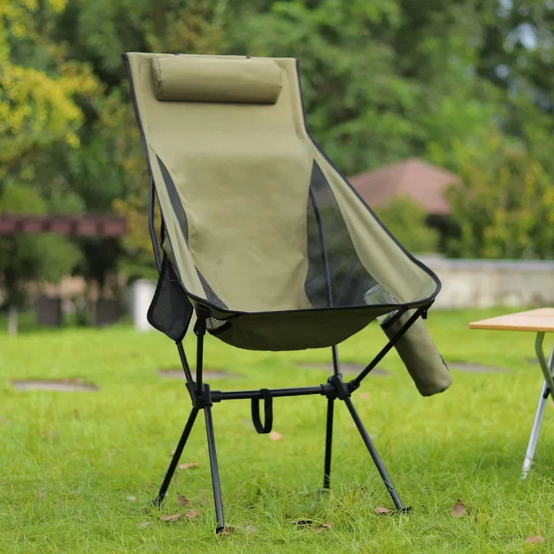 Moon Chair Lounge Chair Outdoor Camping Leisure Picnic Folding Cup Bag with Cushion Available in Three Colors