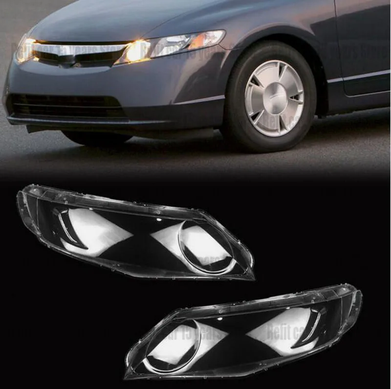 

For 2006-2011 Honda Civic 4Dr Sedan Pair Clear Headlamp Headlight Lens Cover Right&Left car acesssories