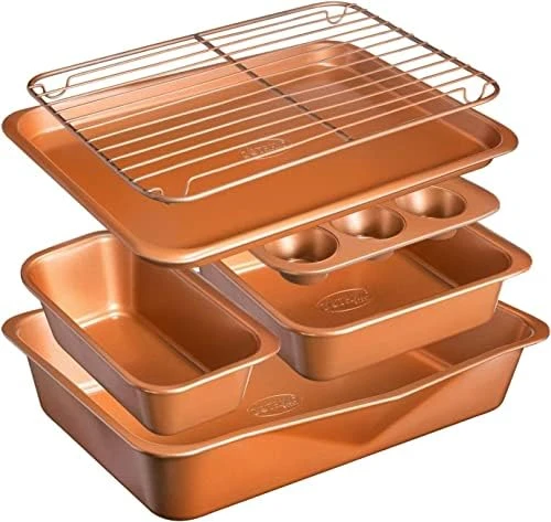  Nonstick Baking Pans Set - Bakeware Set Baking Sheets