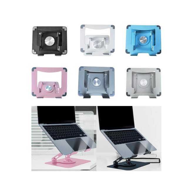 Folding Laptop Stand Laptop Holder Adjustable Height Book Stand for Reading Bracket Sturdy Swivel Stand Portable Notebook Stand