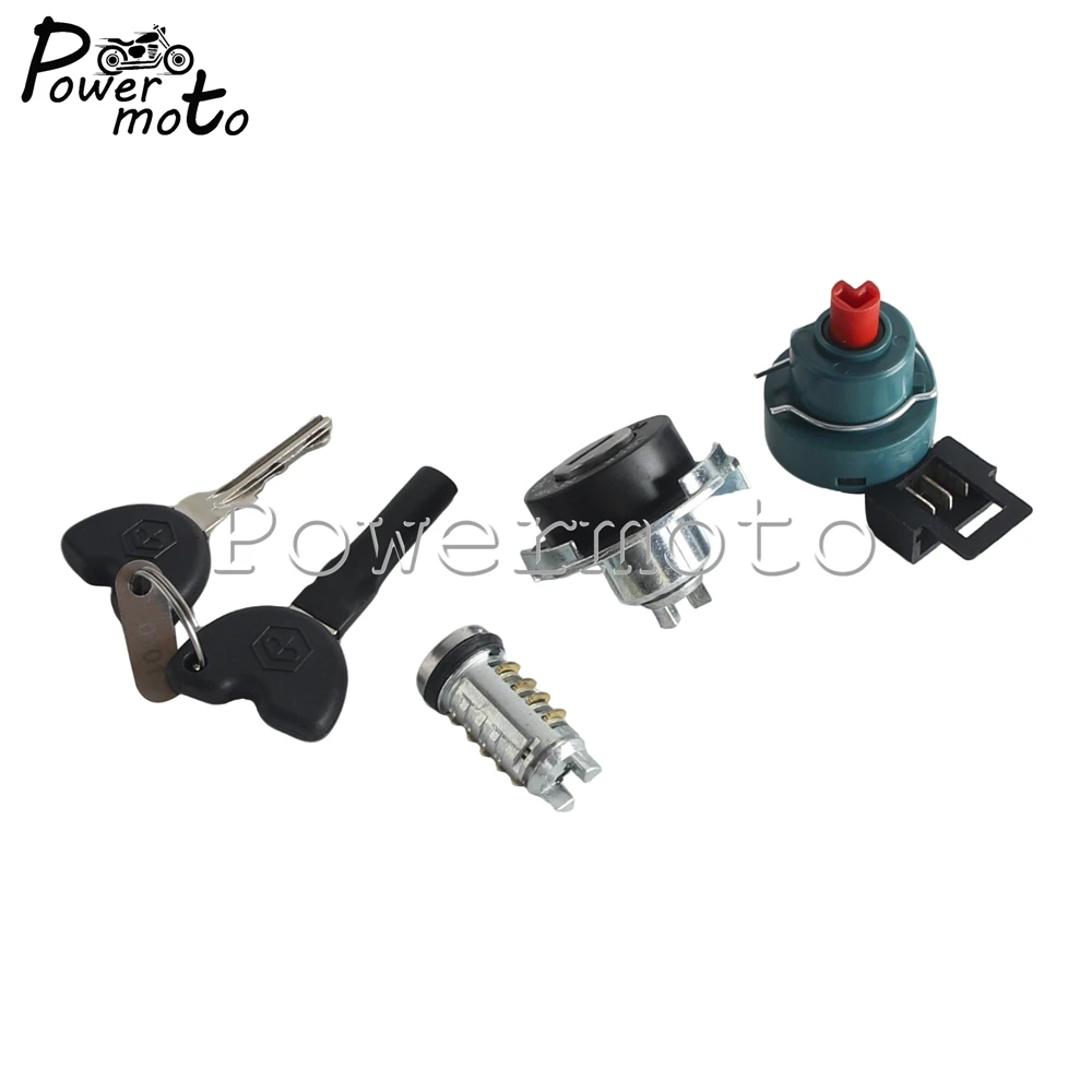 100% 새로운 완전한 점화 스위치 잠금 세트 안정적인 성능 VESPA ET2 ET4 50CC 용 높은 신뢰성 직접 교체
