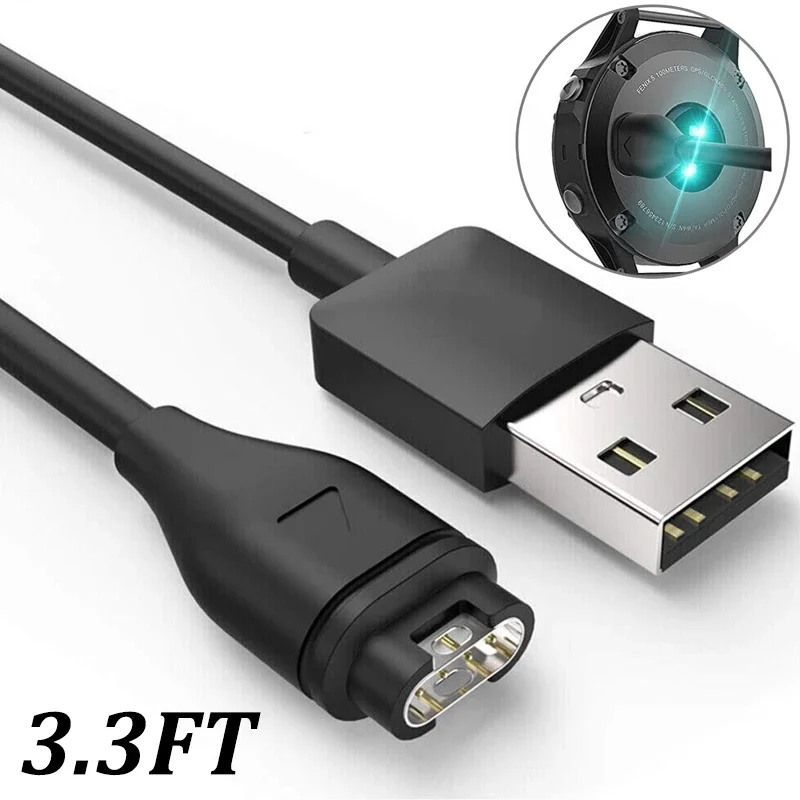 1M/3.3FT USB Charging Cable for Garmin Fenix 7 7S 7X 6 6S 6X 5 5X 5S Plus Vivoactive 3 Forerunner 945 935 245 255 Charger Dock charging cable usb charging cable