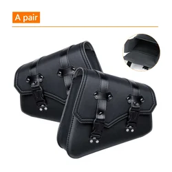 Leather Motorcycle Saddlebags - Durable Side Storage Tool Bags (A pair)