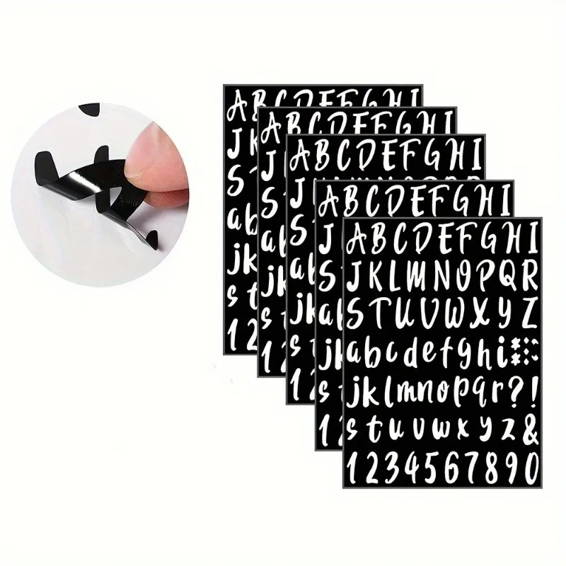 PVC Alphabet and Number Stickers Set 72pcs/sheet Self-Adhesive Vinyl Lettering Decals Signs Single Use Classroom alphabet label stickers self adhesive stickers adhesive stickers