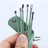 New 6Pcs/set Ear Cleaner Wax Pickers Earpick Wax Remover Curette Ear Pick Cleaner Kit Spoon Care Ear Clean Tools Stainless Steel 6