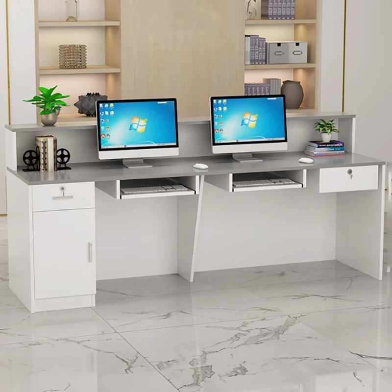 Retro Beauty Reception Desks Counter Storage Aesthetic Mostrador Commercial Furniture