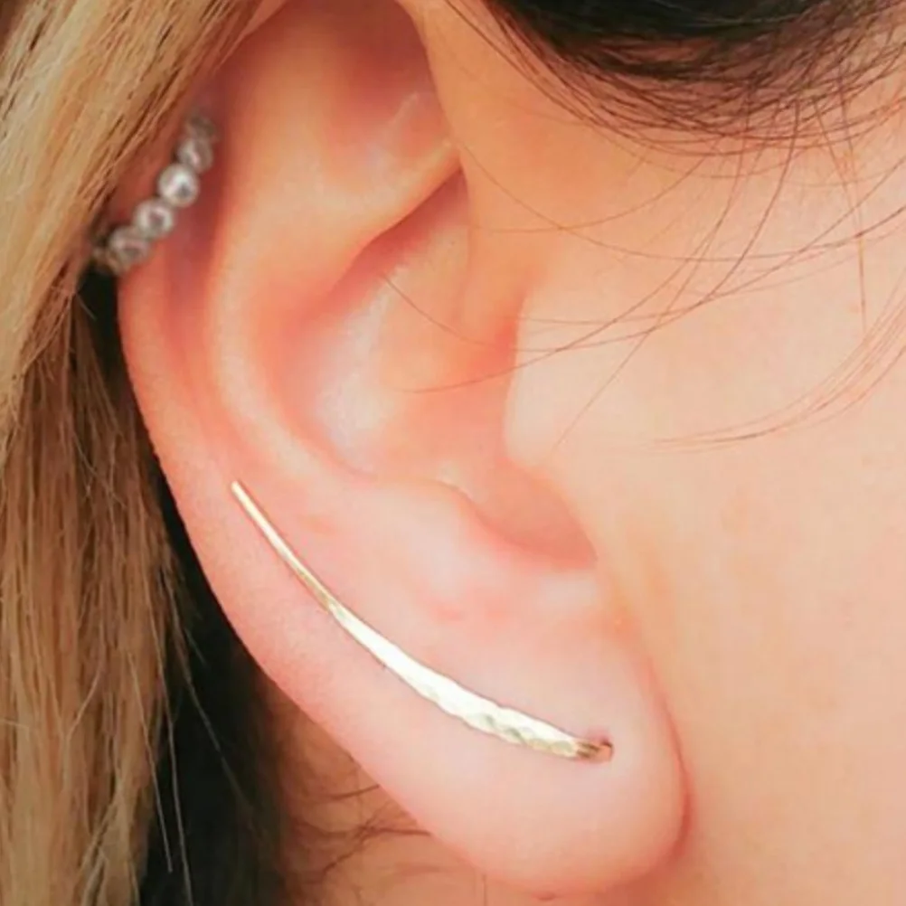 All'Ingrosso Chic Ear Climbers Orecchini Donna Acciaio Chirurgico Minimalista Orecchio Crawler Orecchino Bar Studs Ear Cuff Piercing Jewelry 20G