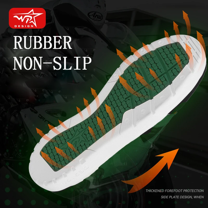 Anti-slip four seasons riding shoes motorcycle off-road road anti-collision bike shoes mtb flat Rubber Ankle boots motorcycle shoes motorcycle boots