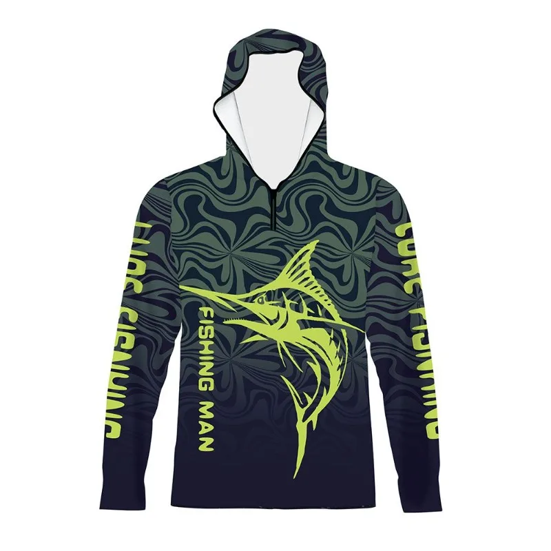 Description Picture 3 of itemS M L XL XXL XXXL Anti-UV Long SleeveFishing Jersey Professional BreathableQuick Dry Fishing Hoodie Outdoor Men Clothes Fishing