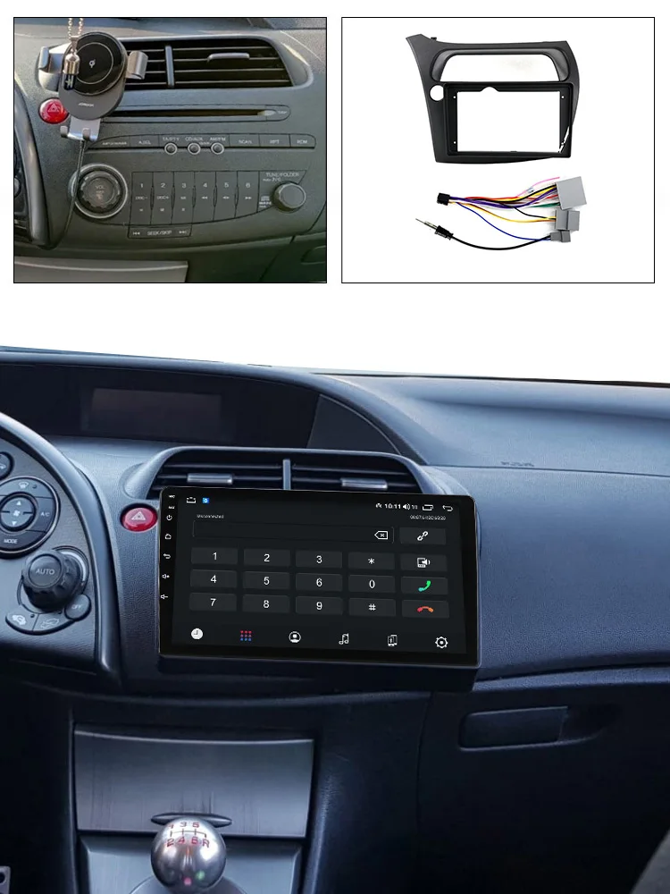 ڵ  Ƽ̵ ÷̾ Fascia  ŰƮ, Honda Civic 2006-2011(LHD)  ̽ г , ġ Ʈ 