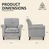 Comfy Accent Chair Set of 2 Mid Century Modern Fabric Living Room Chair Ergonomic Armchair with Soft Cushion Nailhead Trim 4