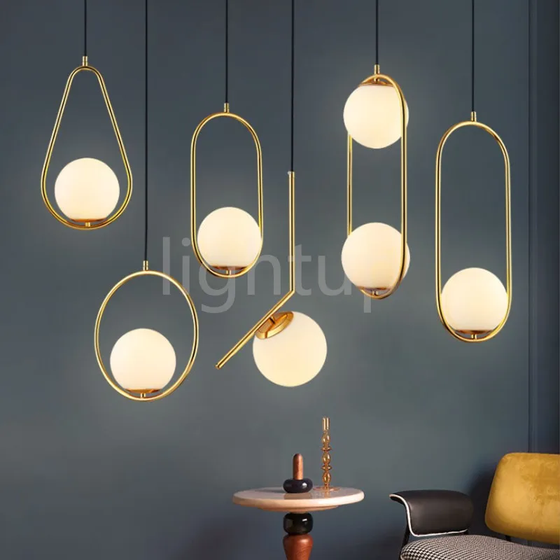

22 Styles Art Ball Pendant Light Luxury Modern Little Chandelier Creative Minimalist Bedside Lamp Bedroom Decor