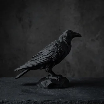 Creative Gothic Style Crow Statue Crafts 3D Printed Home Decoration Crow Ornaments Raven Prop Bird Ornaments Craft Farm 1