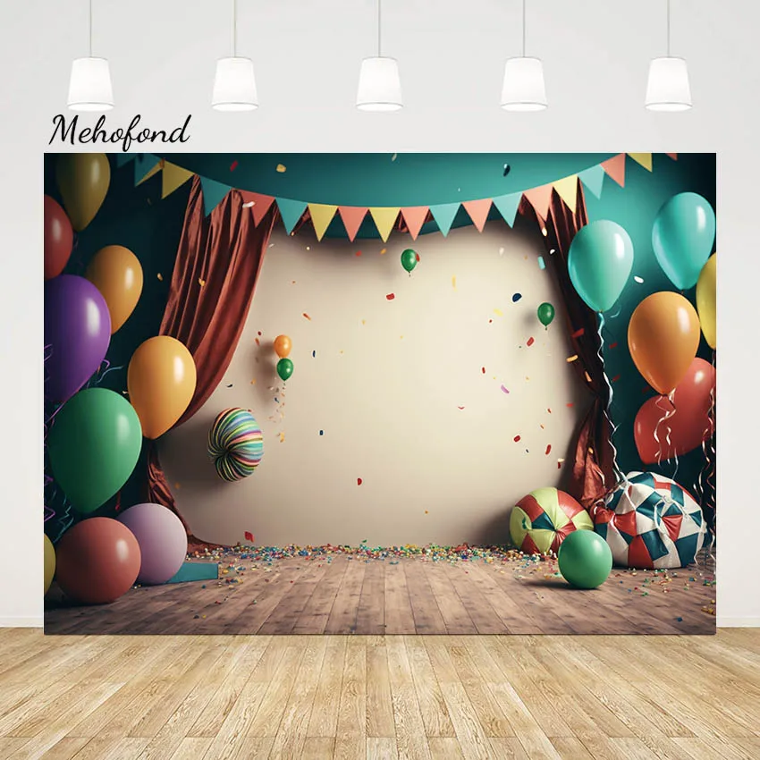 

Mehofond Photography Background Colorful Balloon Boy Birthday Party Backdrop Stage Celebration Victory Banner Decor Photo Studio