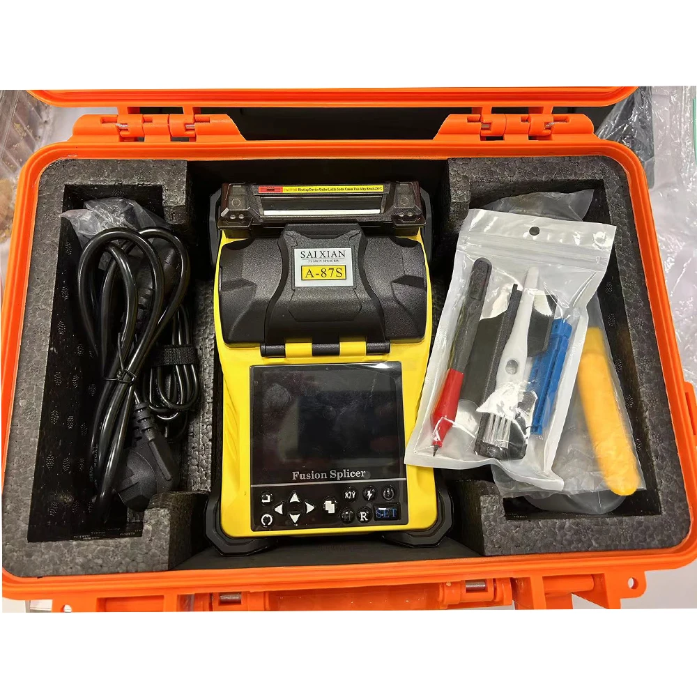 Fiber Fusion Splicer fusionadora fibra optica A-87S Fully Automatic Mini Optic Splicing Machin FTTH Fiber Optic Tool Set