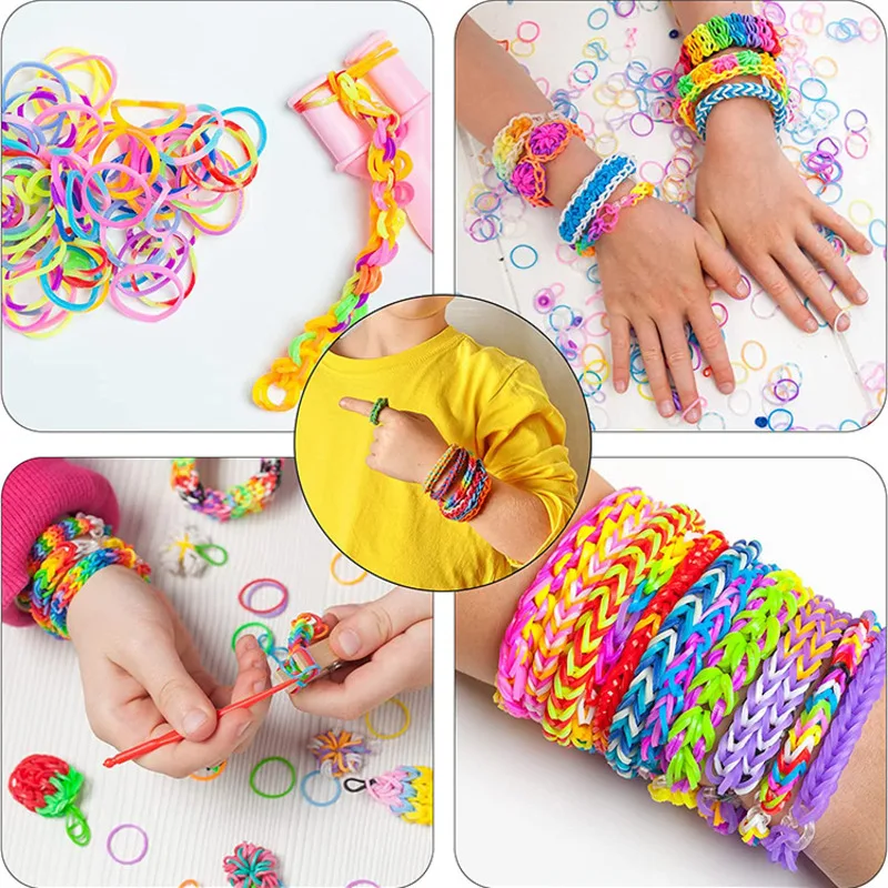 10000pcs Loom Rubber Bands Kits Beads Toys Set Hand Knitting Machine  Handmade DIY Rainbow Weave Color Bracelet Girl Gift - AliExpress