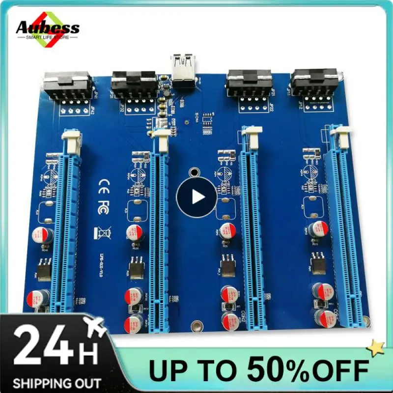 

Коммутатор Pci Express с 1 на 4 портами, голубой легкий портативный мини-подключи и играй, офисные аксессуары, металлическая плата Pci-e 16x, слот Pci-e