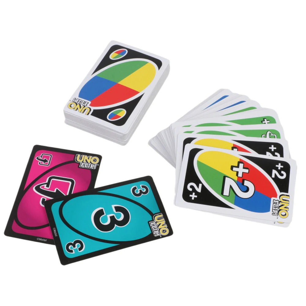 Mattel UNO 플립 가족 재미있는 엔터테인먼트 보드 게임 포커 어린이 장난감, 틴 박스 카드 게임