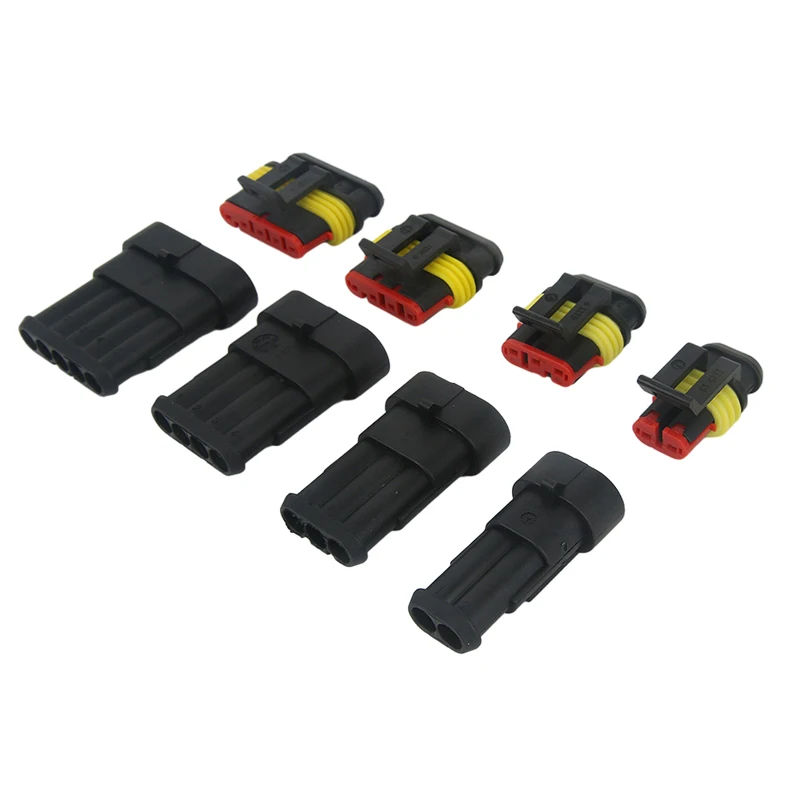 1 Set 1 2 3 4 5 6 Pin Super Seal AMP Electrical Connector Automotive Waterproof Xenon Lamp Male And Female Plug For Car