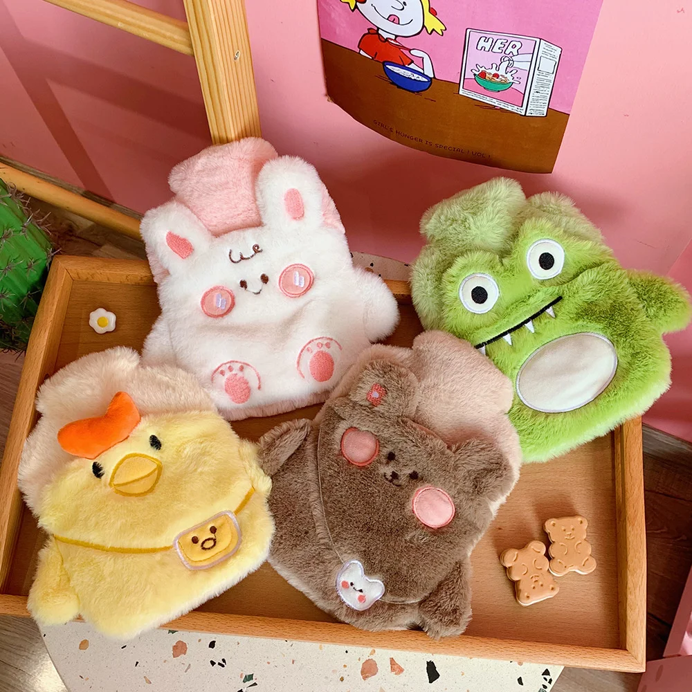Japanese Cute Hot Water Bottle Bag Detachable Soft Plush Water Injection Hand Warmer Pocket Heating Pack Home Winter Keep Warm