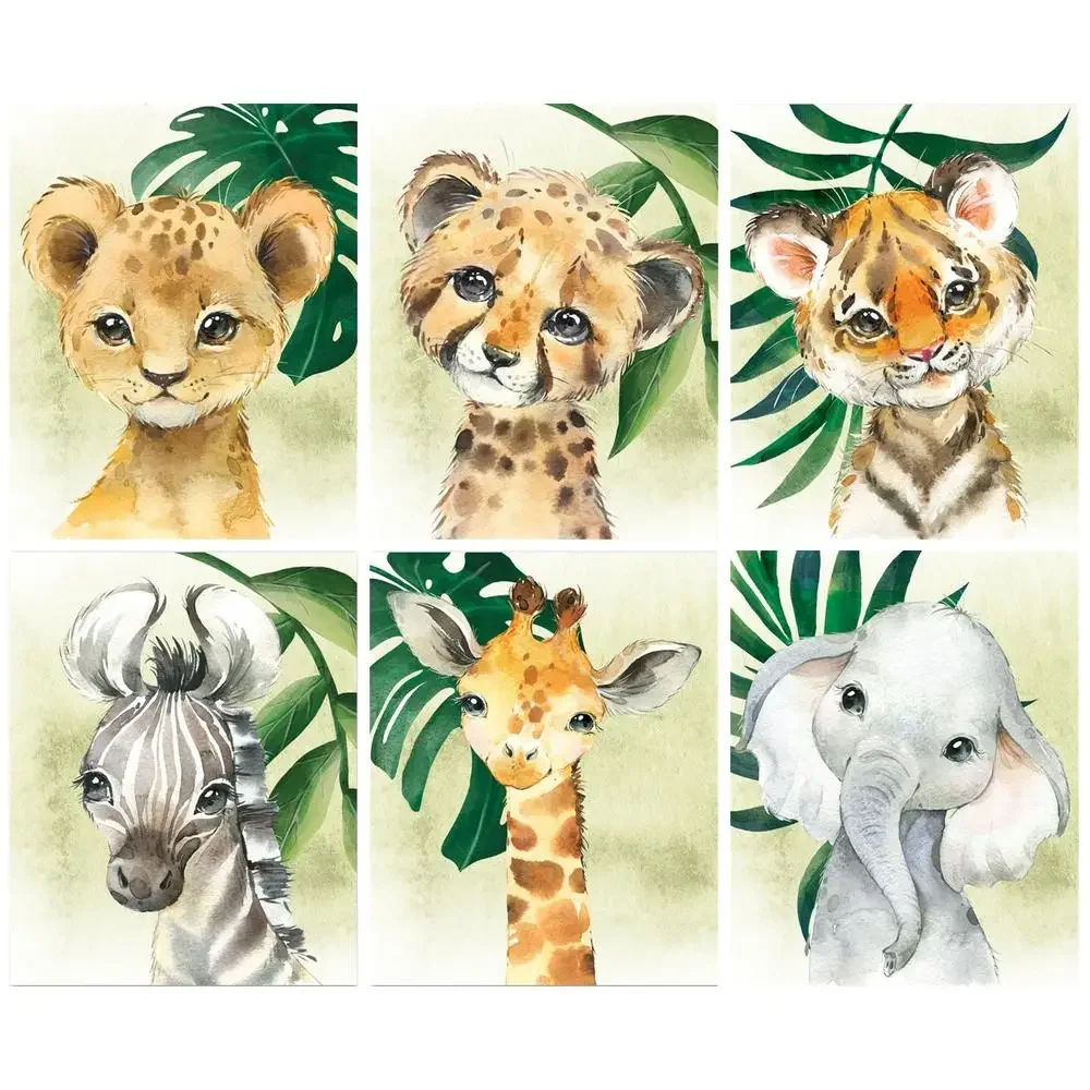 

473825 Oil Painting By Numbers Animal Acrylic Paints Pictures By Numbers Animal Painting Living Room Decor