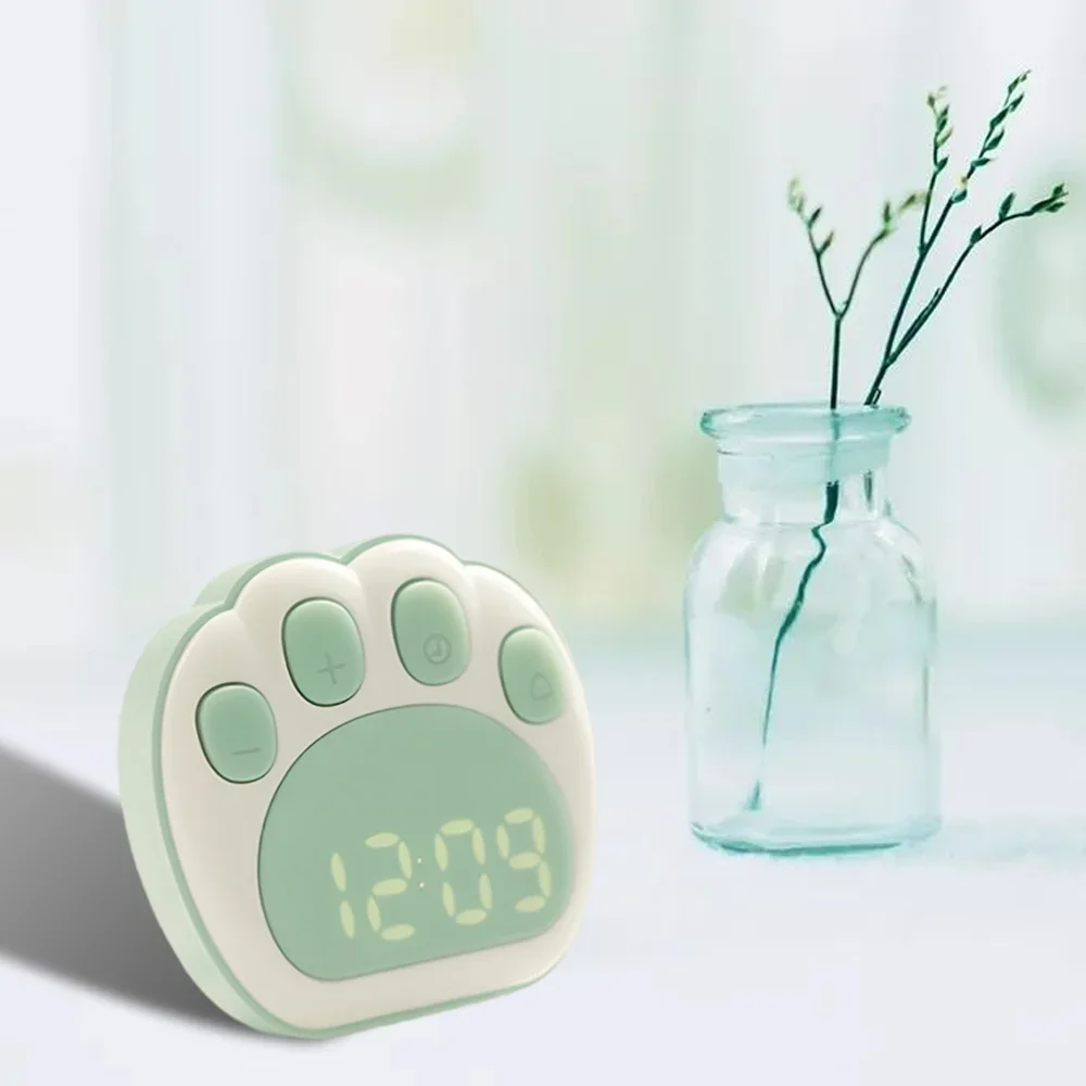 

Cute Cat Three Groups Alarming Kitty Claw Alarm Clocks Date Time Table Desk Digital Clocks Home Office Decoration LED Display