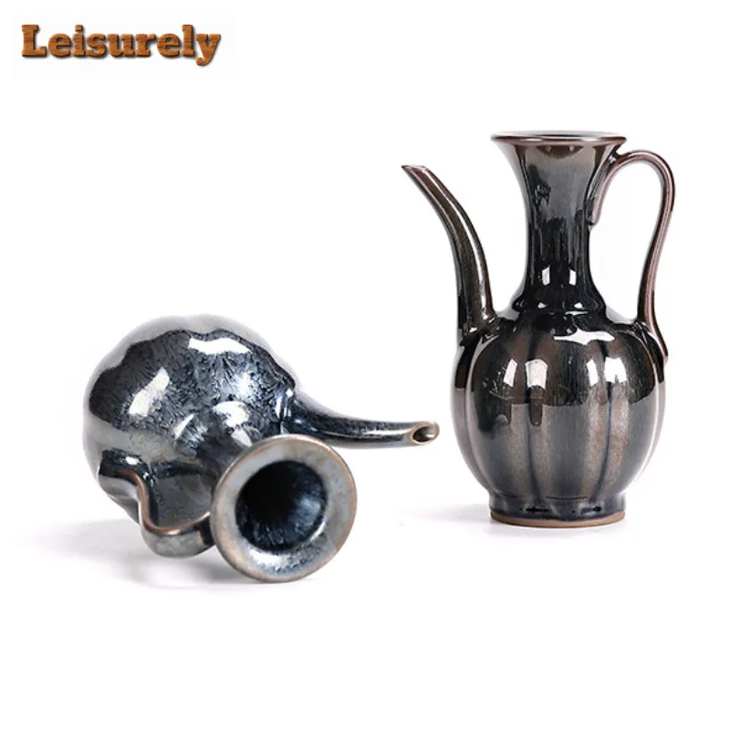 280ml Jianzhan Point Teapot Retro Tea Infuser Pot Household Tea Making Kettle With For Tea Decoration Collection Craft Supplies