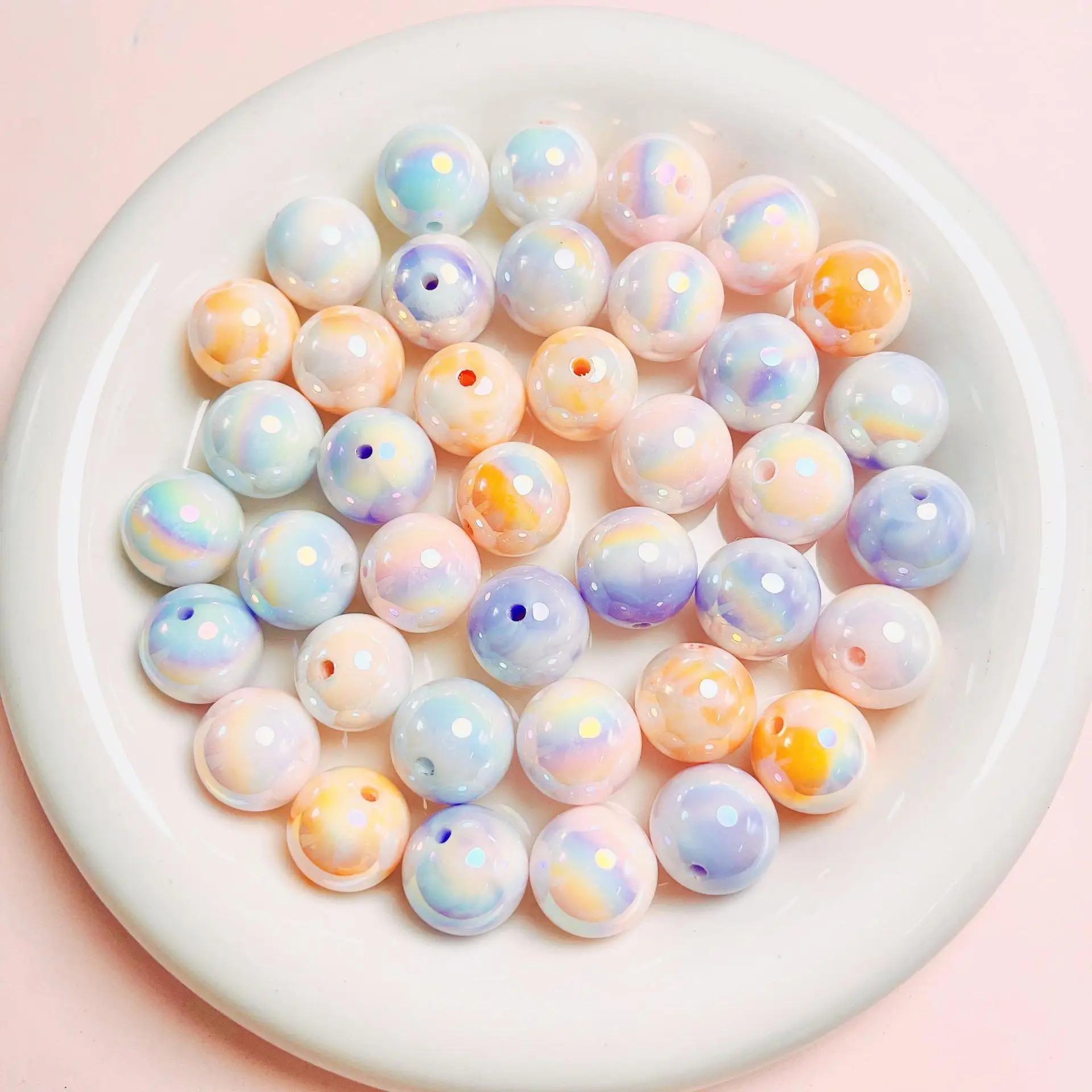 

Newest 16mm 80pcs Cream Colors Round Acrylic Gumball Bubblegum Jewelry Beads For Girls Necklace Earring Bracelet Making Ornament