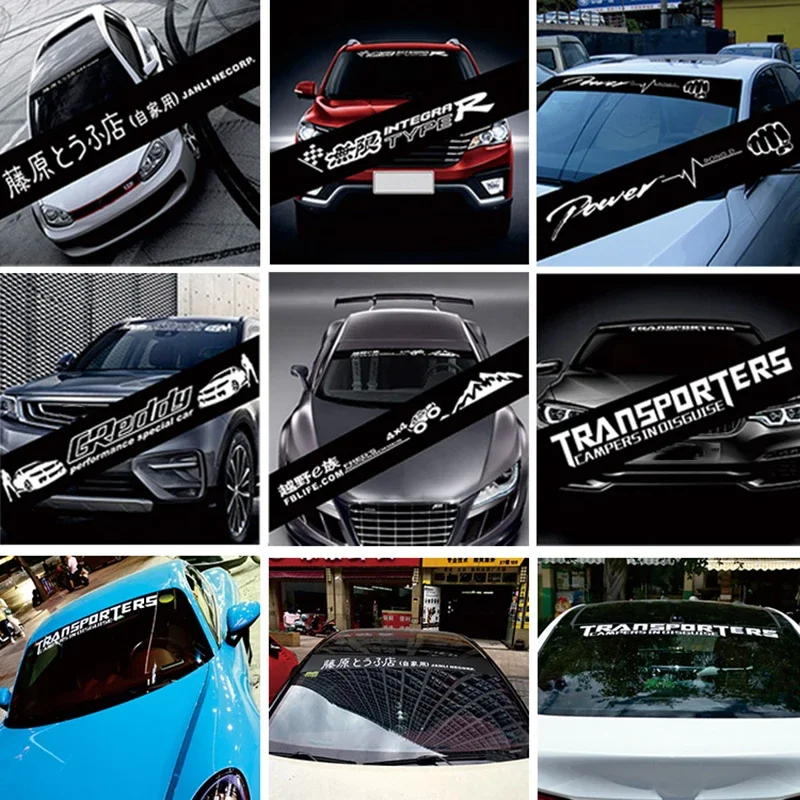 Autocollant 3D Pour Pare-brise Voiture - PVC, 133x21cm, Découpe Personnalisable, Facile à Appliquer