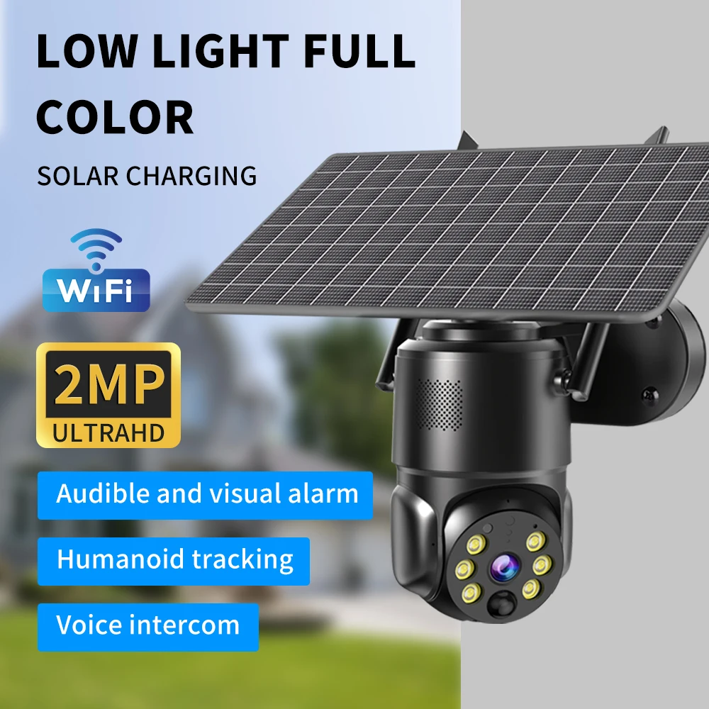 Super wide angel HD Full color night vision Solar watage camera T30 with 128GTF card/ clear conversation and No-power monitoring