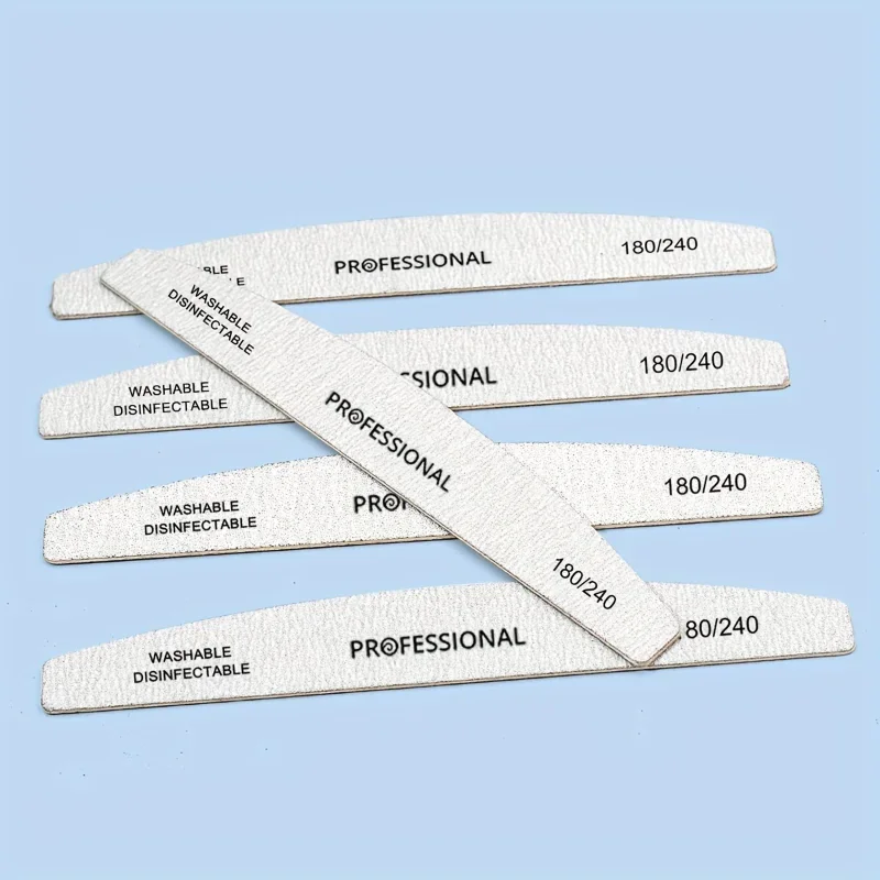 5 pcs Top selling double-sided nail file, half moon shaped diamond shaped oval nail tool for trimming Rubbing strips
