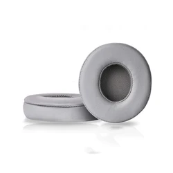 Premium Leather Headphone Earpads - Replacement Foam Cushion Covers (2 Pairs) (Gray)
