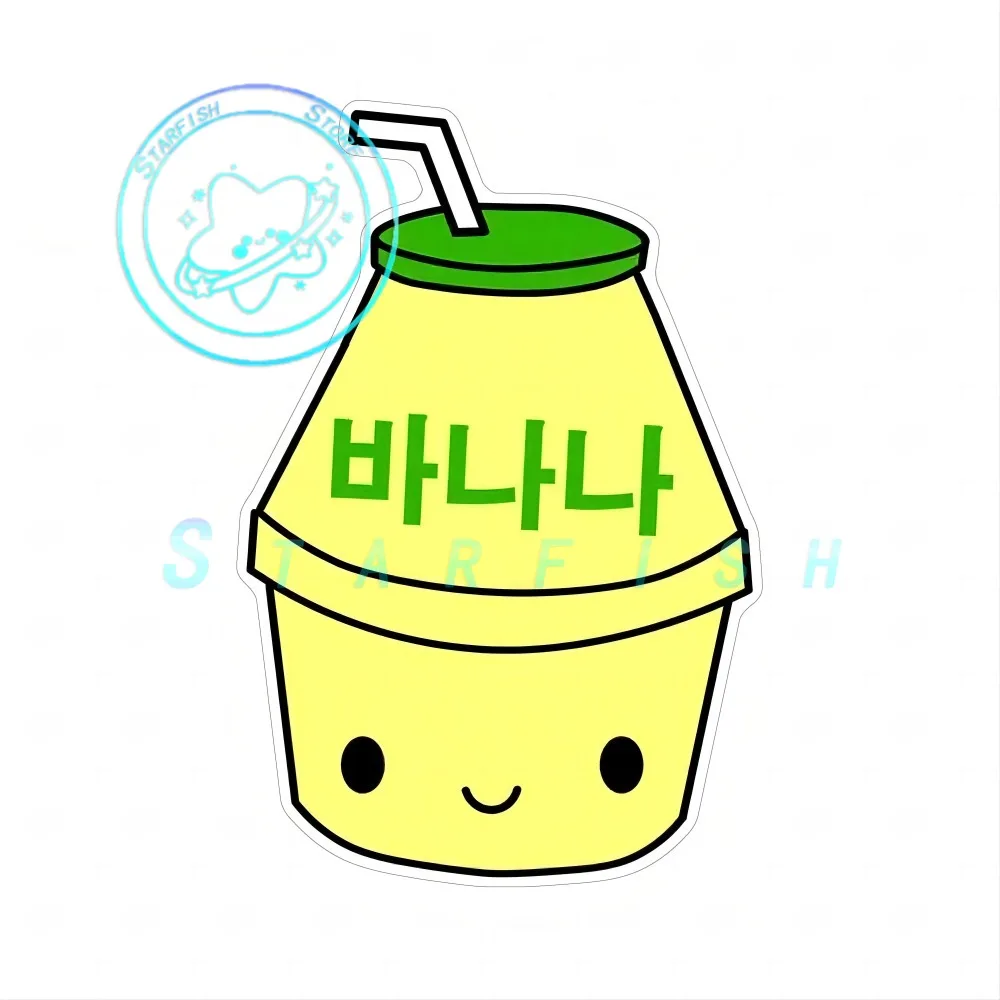 Kawaii 바나나 밀크 한국 스티커 자동차 오프로드 4x4 창문 수하물 장식 액..