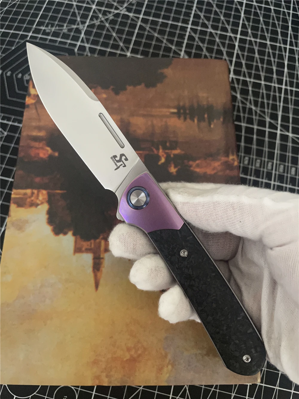 

M390 Steel Folding Knife Carbon Fiber Handle High Hardness Camping Outdoor Survival Sharp Hunting Knife EDC Kitchen Defense Tool