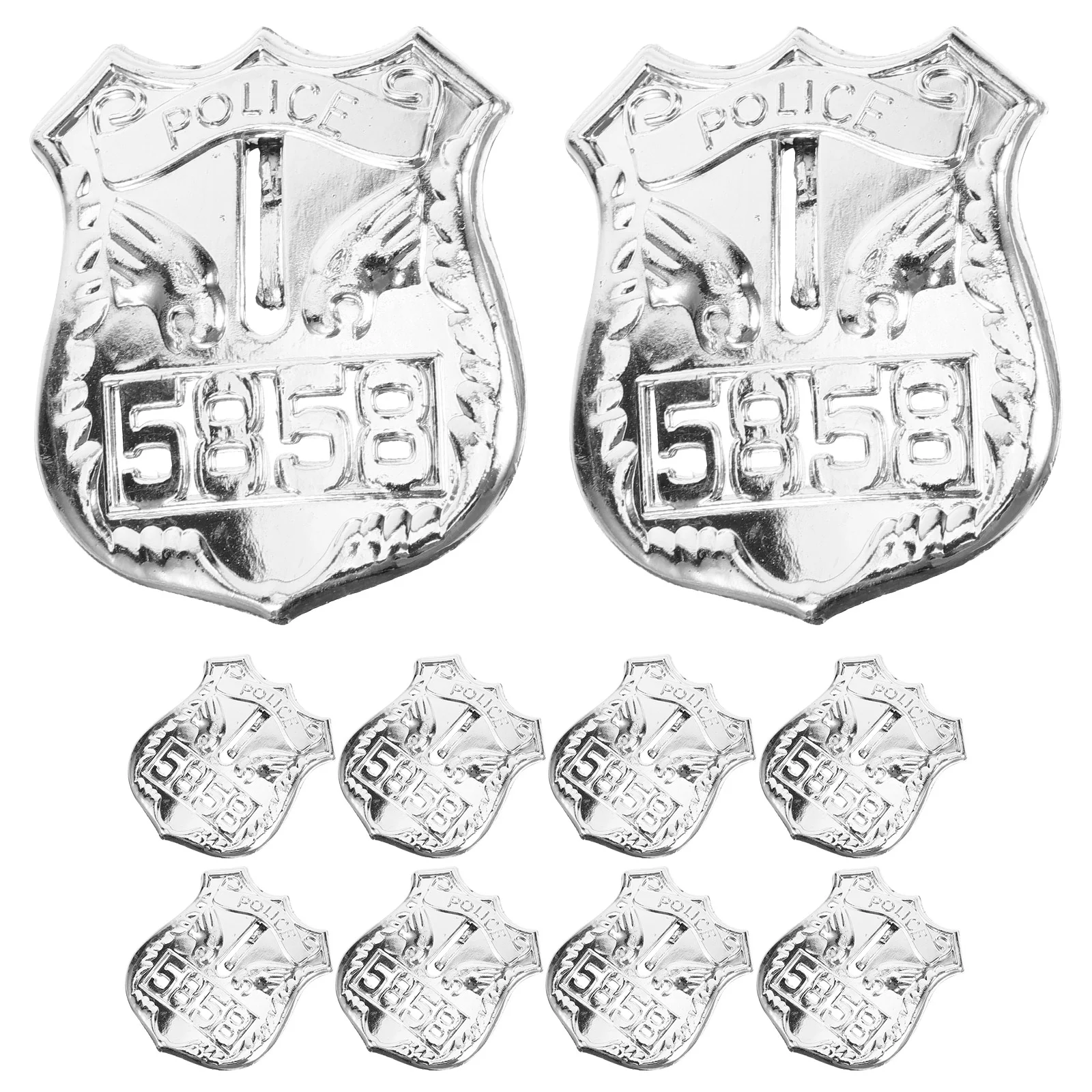 Plastic Police Badge for Kids Dress Up Halloween Cop Cosplay Costume Role Play Prop
