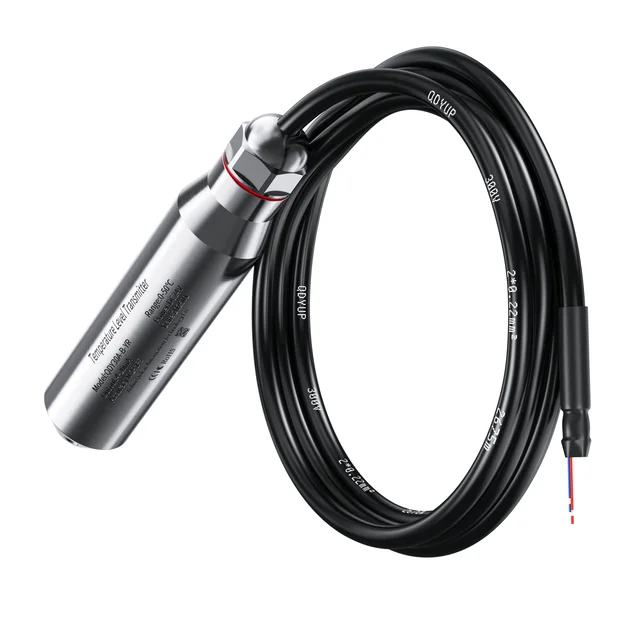 5M 10M 15M 4-20mA แบบบูรณาการเซ็นเซอร์ระดับอุณหภูมิ 50 องศา 304SS Liquid Level เครื่องส่งสัญญาณสําหรับน้ําน้ํามันเชื้อเพลิงดีเซล 6